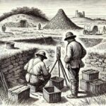 pen & ink sketch of 2 archaeologists on a 19th century site (1).png