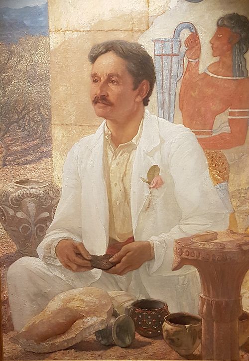 Arthur Evans portrait 1907, by William Richmond | Ashmolean Museum, Oxford | Mud, Minoa and ... Marbles | The Secret Life of Marbles