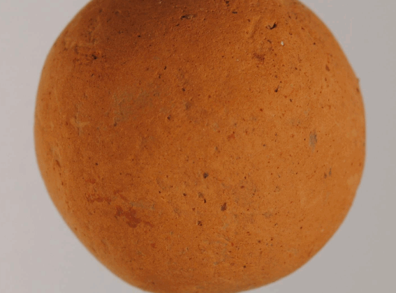 This clay ball found in Minoan ruins is possibly a marble.