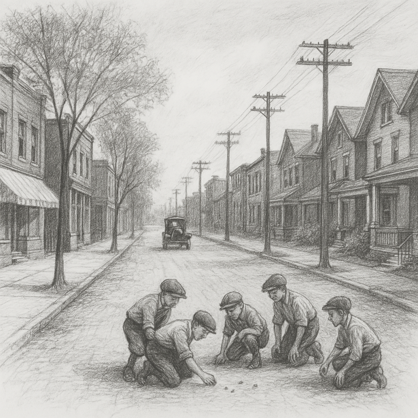 A streetscape of Maple Avenue St. Louis 1920s.png