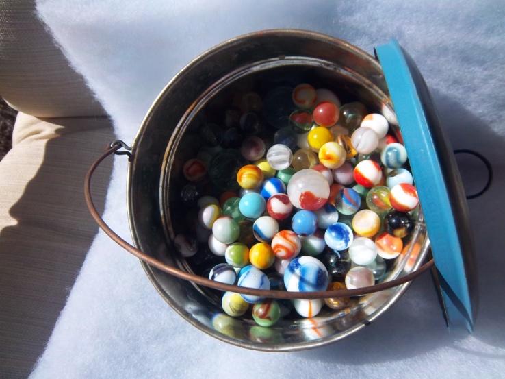 Marbles in Tin Bucket | The Secret Life of Marbles