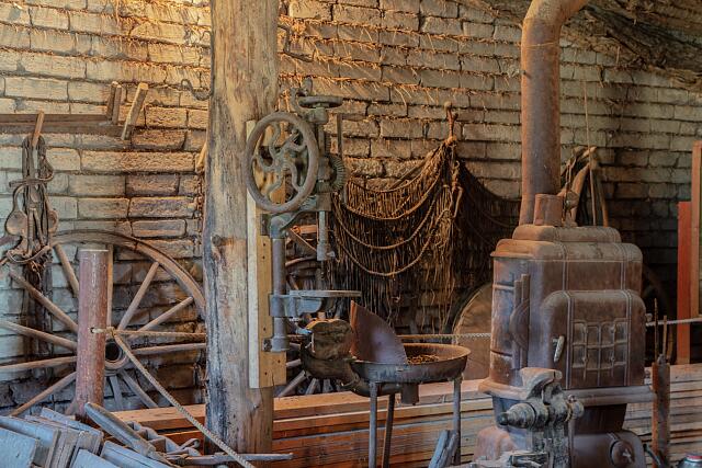A portion of the blacksmith shop at Fort Kearny State Historical Park, remembering an important outpost along the old Oregon Trail near present-day Kearney, a city in south-central Nebraska